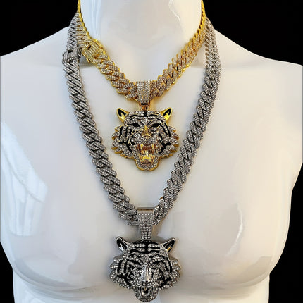 Iced-Out Tiger Head Necklace