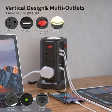 Extension Tower with USB & Light