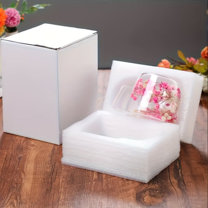 Chic Floral Double-Walled Glass Mug – Ideal for Hot & Cold