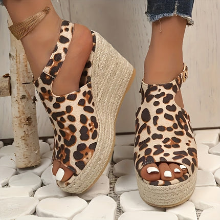 Plus Size Open Toe Wedge Sandals