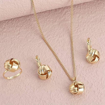 Retro Knot Flower Jewelry Set