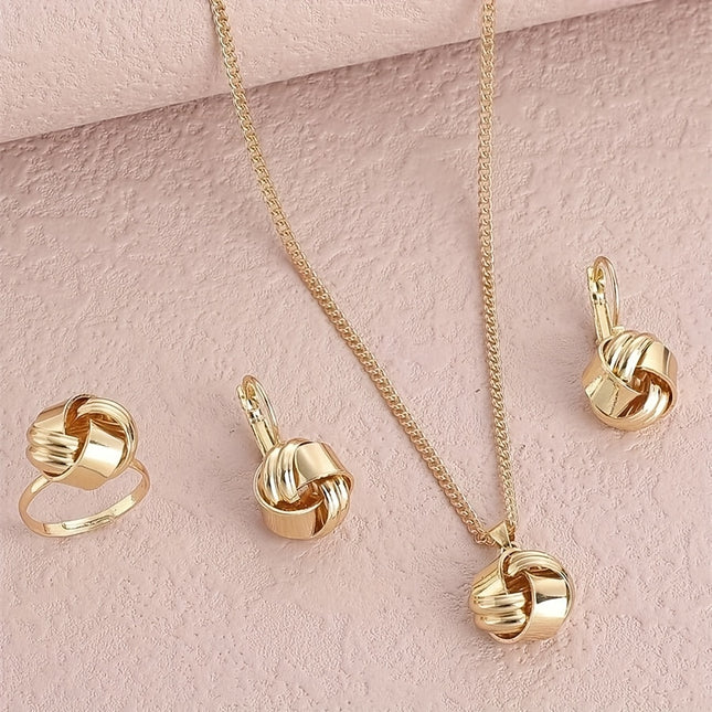 Retro Knot Flower Jewelry Set