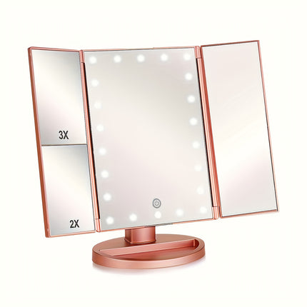 Tri-Fold LED Vanity Mirror