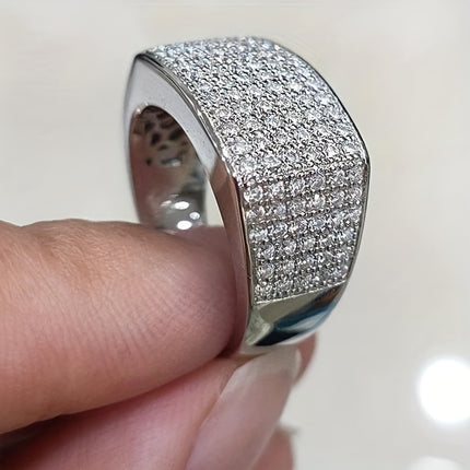 Elegant Pave Design Copper Band Ring