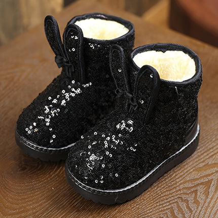 Cute Snow Boots with Sequin Bunny Ears