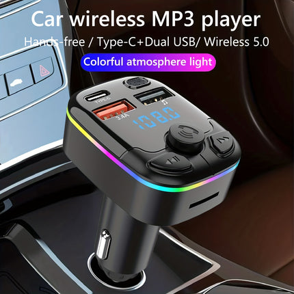 Wireless 5.0 Car Transmitter - Music, Calls & Charging