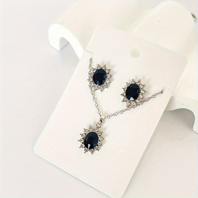 Retro Sunflower Gemstone Jewelry Set