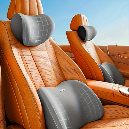 Memory Foam Car Neck & Lumbar Pillow – Ultimate Comfort