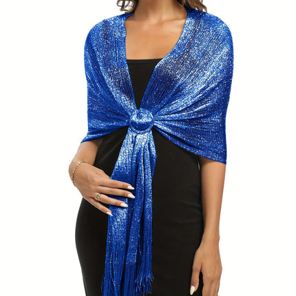 Sparkling Metallic Tassel Shawl