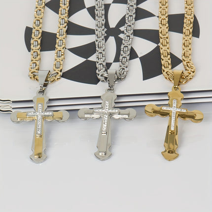 Men's Stainless Steel Pendant Necklace Set