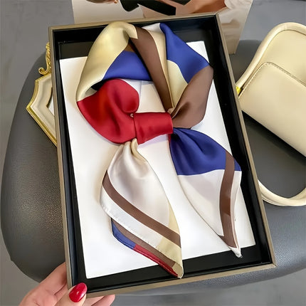 Luxurious Satin Geometric Square Scarf
