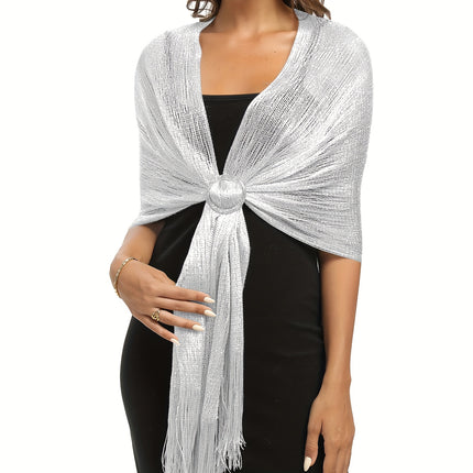 Sparkling Metallic Tassel Shawl