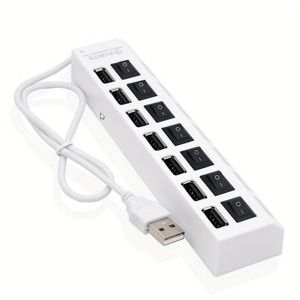 4-Port/7-Port USB Hub with Independent Switch – Universal Adapter - Monti Bargains