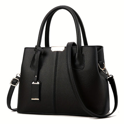 Large Gray PU Tote Bag