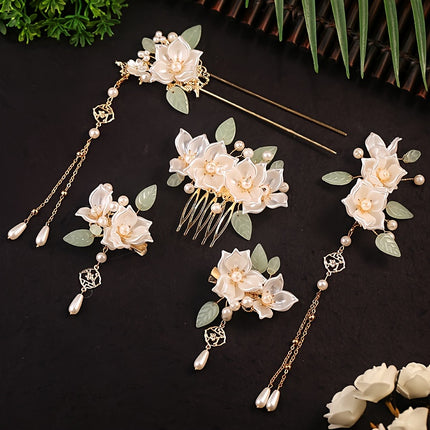 Elegant Resin Floral Hairpins Set