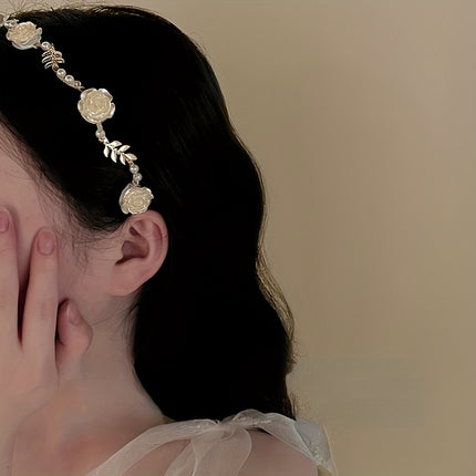 Rose Faux Pearl Hair Hoop