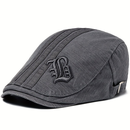 Men's Vintage Embroidered Beret Cap