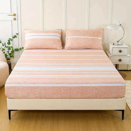 Striped Print Bedding Set - Soft, Comfortable All-Season Set
