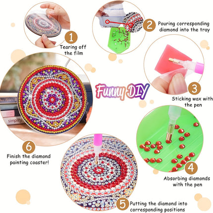 8pcs Mandala Diamond Painting Coasters