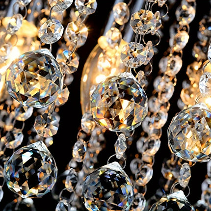 Elegant Crystal Chandelier - Modern Semi-Flush Ceiling Light