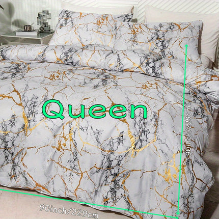 Soft Bronzing Duvet Cover Set - 3pcs, Elegant Comfort