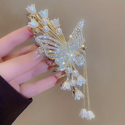 Fairy Butterfly Pearl Hair Clip