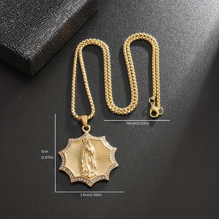 Virgin Mary Star Pendant Necklace