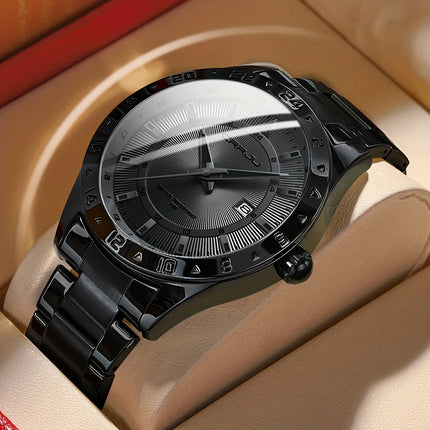 Stylish Steel Strap Calendar Watch