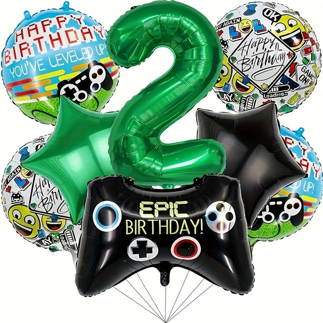 8 Pcs Video Game Birthday Balloons Set