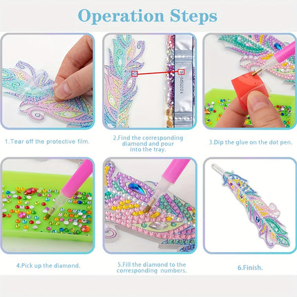 6 Pcs LazyFold Diamond Painting Bookmarks