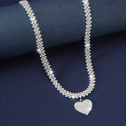 Sparkling Heart Tennis Jewelry Set