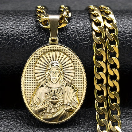 Sacred Heart Stainless Steel Necklace