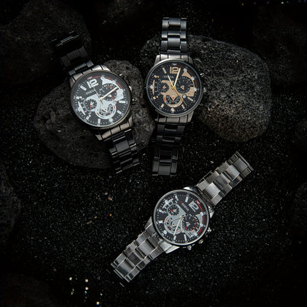 8pcs Men's Quartz Watch & Jewelry Set