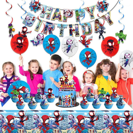 53pcs Spiderman Themed Party Decoration Supplies