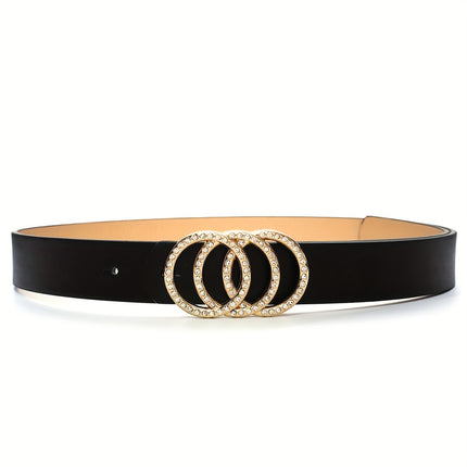 Rhinestone Triple Ring Belt