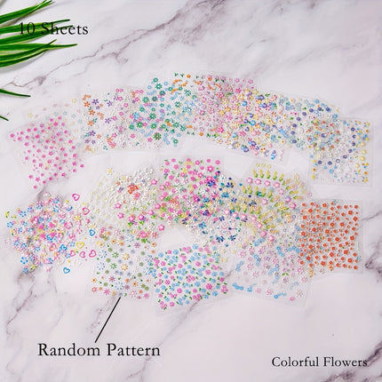 3D Floral & Bow Nail Stickers