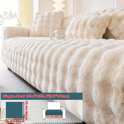 Luxurious Faux Rabbit Fur Sofa Cover - Soft & Cozy