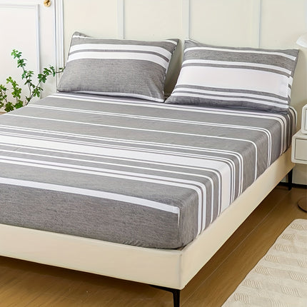 Striped Print Bedding Set - Soft, Comfortable All-Season Set