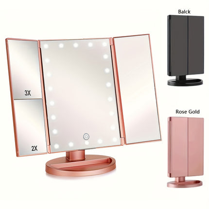 Tri-Fold LED Vanity Mirror