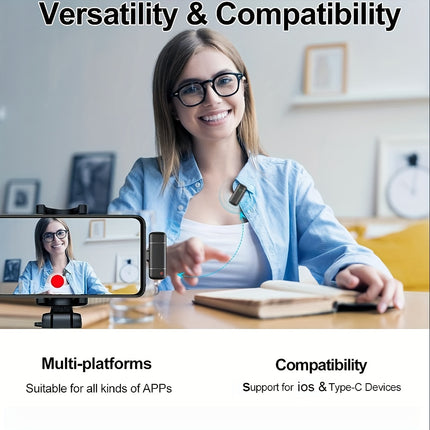 Wireless Lavalier Microphone – Perfect for Clear Vlogs & Podcasts!