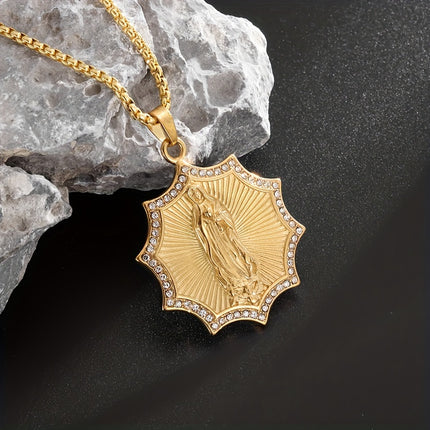 Virgin Mary Star Pendant Necklace