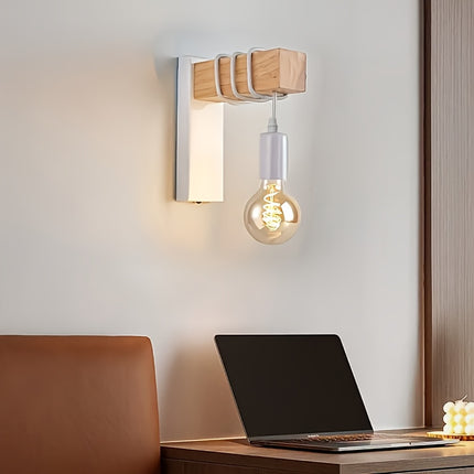 Chic Retro Wooden Wall Lamp - Stylish Lighting for Any Room