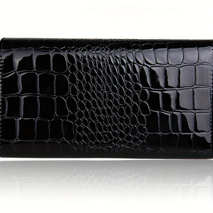 Sophisticated Crocodile Pattern Clutch