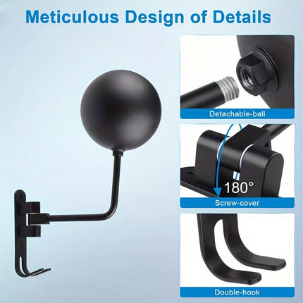 Rotatable Aluminum Motorcycle Helmet Rack – Wall-Mounted Holder