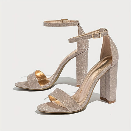 Glam Glittery Strappy Heels