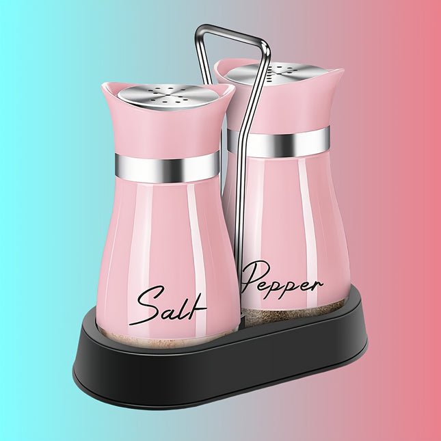 Stainless Steel & Glass Salt & Pepper Set