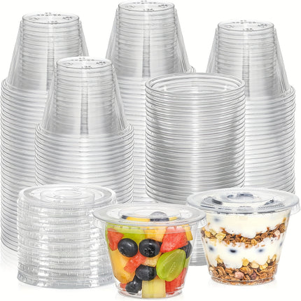20/40pcs 9oz Clear Disposable Plastic Cups with Lids
