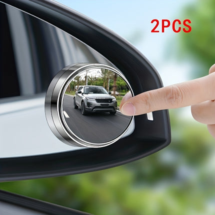 2pcs Adjustable Car Rearview Blind Spot Mirror – 360° HD
