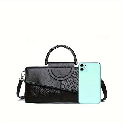Two-Tone Snake Skin Mini Clutch