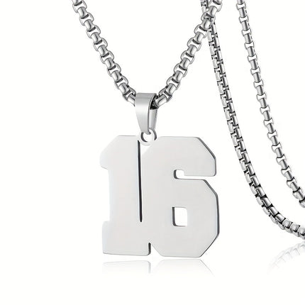 Men's Sports Number Pendant Necklace